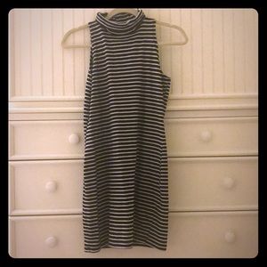 Black and white turtleneck dress